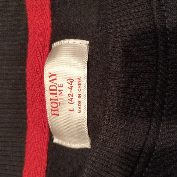 NWT Holiday Time Santa Sweatshirt, Black, L - Picture 3 of 4